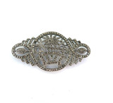 Vintage Sterling Silver & Sparkling Marcasite Ornate Brooch 6.7g