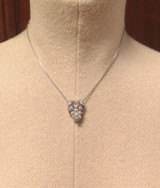 Pretty Miniature Vintage Sterling Silver & Natural Pearl Stylised Grape Pendant