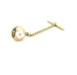 Stylish 14ct Yellow Gold & 5mm Pearl Tie Pin with Gold Tone Fittings 2.8g