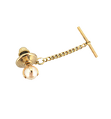 Stylish 14ct Yellow Gold & 5mm Pearl Tie Pin with Gold Tone Fittings 2.8g