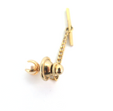 Stylish 14ct Yellow Gold & 5mm Pearl Tie Pin with Gold Tone Fittings 2.8g