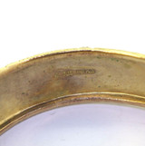Vintage Gold-plated Sterling Silver Textured Two-tone Bangle Diamond Accents 25g