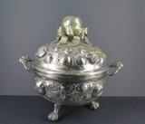Large Unique Victorian Hand Beaten Birmingham Silverplate Fruit Tureen