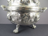 Large Unique Victorian Hand Beaten Birmingham Silverplate Fruit Tureen