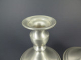 Pair of Vintage Web Pewter, USA Weighted Base Squat Candlesticks