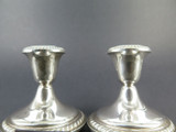 Pair of Vintage Alvin, USA Sterling Silver Squat Candlesticks