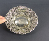 Intricate Silverplate Bon Bon Sweets Dish With Rose Detailing