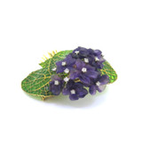 Incredible 18ct Gold Amethyst Violet Plique-à-jour Enamel Flower Brooch 23g