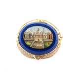 Antique 14ct Yellow Gold Micro Mosaic Roman Capitol Themed Brooch / Pendant 9.6g