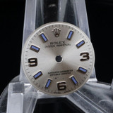 Authentic Rolex 176200 Oster Perpetual Silver Steel Baton Blue Lume Dial #192