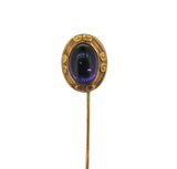 Antique Art Nouveau 14k Yellow Gold & Amethyst Stick Pin 1.64g with Original Box