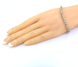 Pretty Sterling Silver & 3mm Cubic Zirconia Tennis Bracelet 18.5cm 13.2g