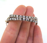 Pretty Sterling Silver & 3mm Cubic Zirconia Tennis Bracelet 18.5cm 13.2g