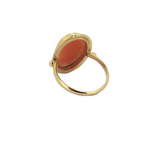 Classic Vintage 18ct Yellow Gold Cameo Carved Agate Portrait Ring Size L1/2 3.7g