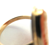 Classic Vintage 18ct Yellow Gold Cameo Carved Agate Portrait Ring Size L1/2 3.7g