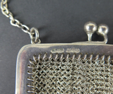 1917 English Sterling Silver Chatelaine Mesh Coin Purse