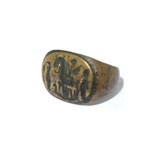 Ancient Roman Empire 1st-3rd Century AD. Bronze Horse & Rider Intaglio Seal Ring