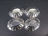 Set of Four Matching Fluted Sterling Silver Condiment Side Dishes