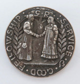 1901 Repose' English Sterling Silver “Good Fellowship Service” 31mm Badge.