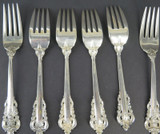 Wallace USA 'Grande Baroque' Sterling Silver 6 1/2" Salad Forks. Quantity Avail