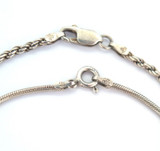 Vintage Pair of Sterling Silver Snake & Rope Chain Bracelets 18cm & 18.5 cm 6.8g