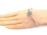 Unusual Sterling Silver with Removable H Insert Tension Infinity Bracelet 12.8g