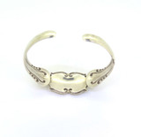 Vintage Sterling Silver Handmade Rococo Style Bangle with Engraved Panel 15.4g