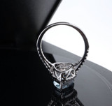 3.00ct Pear Cut Aquamarine & Diamond 9ct White Gold Halo Ring Size O.5 Val $7560