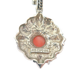 Vintage Joseph Esposito Sterling Silver & Coral Snap Pendant & Earring Set 20.6g