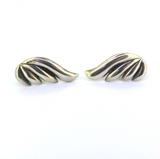 Vintage Sculptural Feather Style Sterling Silver Clip On Earrings 4.9g