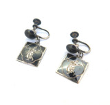 Beautiful Vintage Siam Sterling Silver Goddess Non-pierced Earrings 6.2g