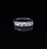 Antique 1.00ct Old Cut Diamond 14ct White Gold Eternity Ring size L Val $5820