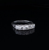 Antique 1.00ct Old Cut Diamond 14ct White Gold Eternity Ring size L Val $5820