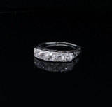 Antique 1.00ct Old Cut Diamond 14ct White Gold Eternity Ring size L Val $5820