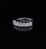 Vintage Princess Cut Diamond 14ct White Gold Eternity Ring size L Val $3890