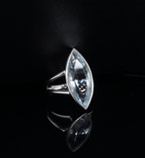 A Vintage 6.87ct Marquise Cut Aquamarine 9ct White Gold Ring Sz M1/2 Val $9700
