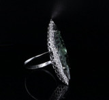 Vintage Marquise Cut Spinel & Diamond 18ct White Gold Ring Size N Val $5910