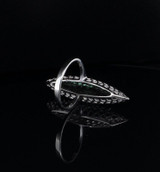 Vintage Marquise Cut Spinel & Diamond 18ct White Gold Ring Size N Val $5910
