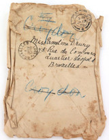 .1899 Large Cover Brisbane via UK to Brussels Cross in Hand & Heathfield Station