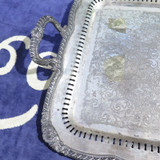 Huge Vintage Silverplate Serving Tray. Missing Foot