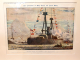 1911 Coronation Superb Large Colour Lithograph. “NEPTUNE” Full Broadside Salute
