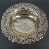 Large Vintage Meriden Quadruple Silverplate Bowl On Raised Feet