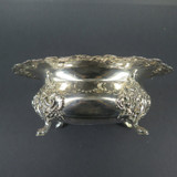 Large Vintage Meriden Quadruple Silverplate Bowl On Raised Feet