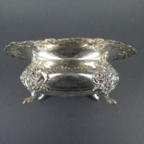 Large Vintage Meriden Quadruple Silverplate Bowl On Raised Feet