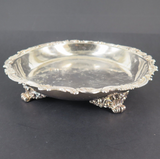 Large Antique Forbes Silver Co Silverplate Dish Sitting on Lion Paw Feet