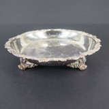 Large Antique Forbes Silver Co Silverplate Dish Sitting on Lion Paw Feet