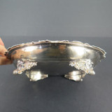 Large Antique Forbes Silver Co Silverplate Dish Sitting on Lion Paw Feet