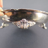 Large Antique Forbes Silver Co Silverplate Dish Sitting on Lion Paw Feet