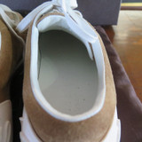 Mens Gucci Tan Suede Lace Up Trainers In Original Box, Size 8