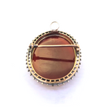 Antique 9ct Rose Gold 925 Ball Accents & Carved Agate Cameo Pendant/Brooch 17.9g